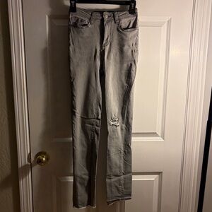 Joe's Jeans Women’s Light Gray Distressed Straight Leg Jeans
